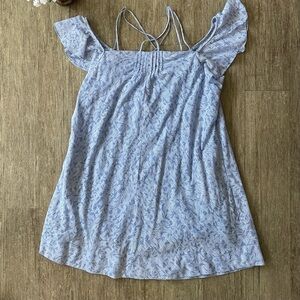 Anthropology Blue Off-Shoulder Dress